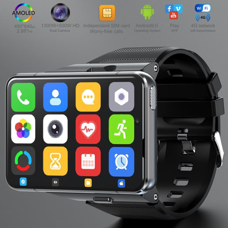 LOKMAT APPLLP Max 4G Call Smart Watch, 2.88 inch MTK6761 Quad Core, 4GB+64GB, Android 9.0, GPS, Heart Rate