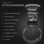 TLW B1 Plus Fitness Tracker 0.96 inch Color Screen Bluetooth 4.0 Wristband Smart Bracelet, IP67 Waterproof, Support Sports Mode / Heart Rate Monitor / Sleep Monitor / Information Reminder, B1 Black, B1 Blue, B1 Red – Waterproof, Bluetooth