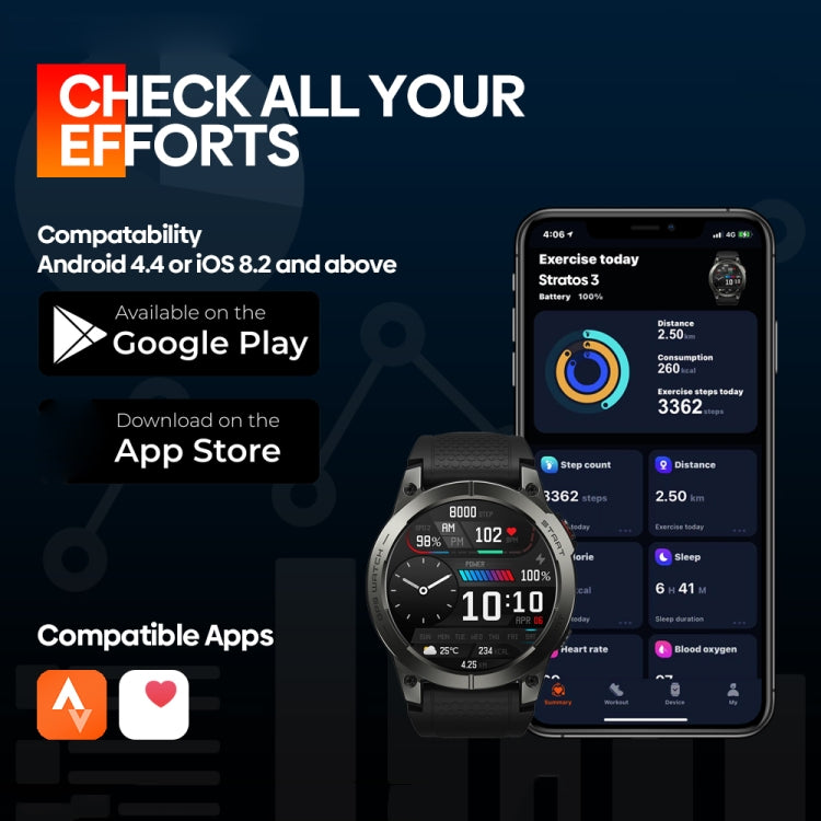 Smart Watch – 1.43" Screen, IP68 Waterproof, Bluetooth Call