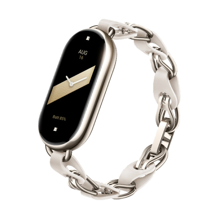 Original For Xiaomi Mi Band 8 Fashion Stainless Steel Bracelet White