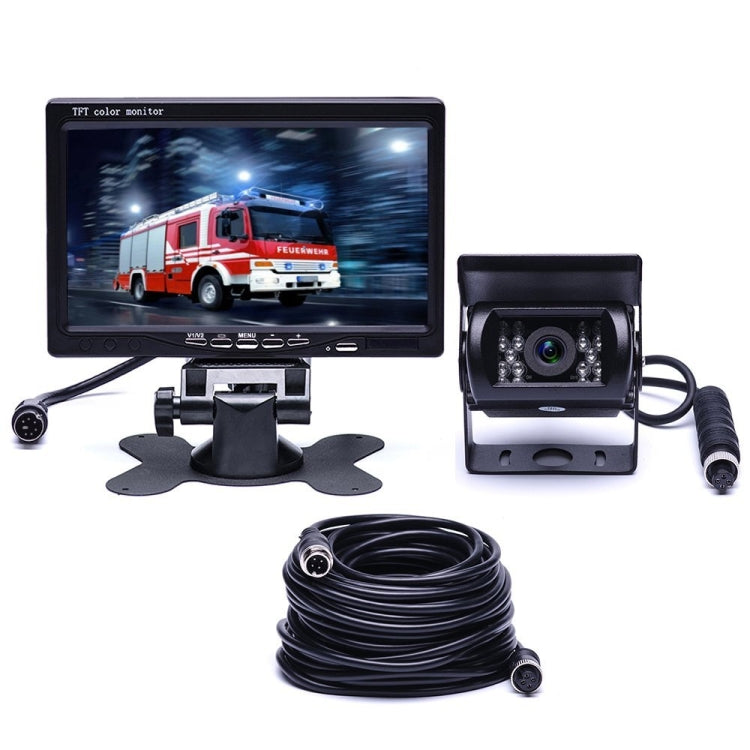 F0505 7 inch HD Car 18 IR LEDs Backup Camera Rearview Mirror Monitor, with 10m Cable, Single Camera – Waterproof Single Camera