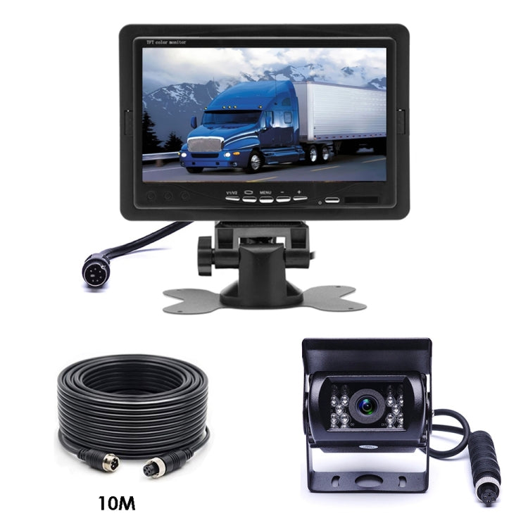 F0505 7 inch HD Car 18 IR LEDs Backup Camera Rearview Mirror Monitor, with 10m Cable, Single Camera – Waterproof