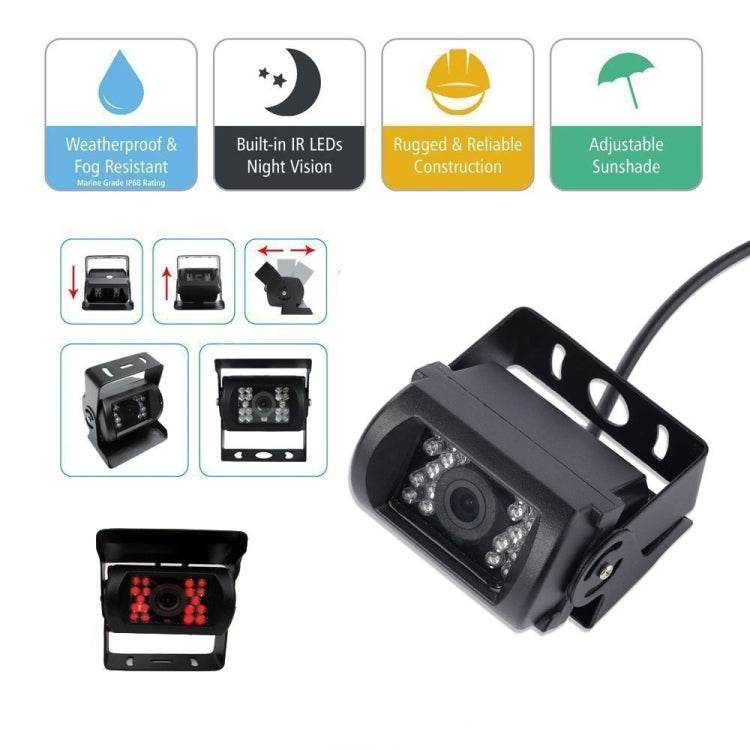 F0505 7 inch HD Car 18 IR LEDs Backup Camera Rearview Mirror Monitor, with 10m Cable, Single Camera – Waterproof