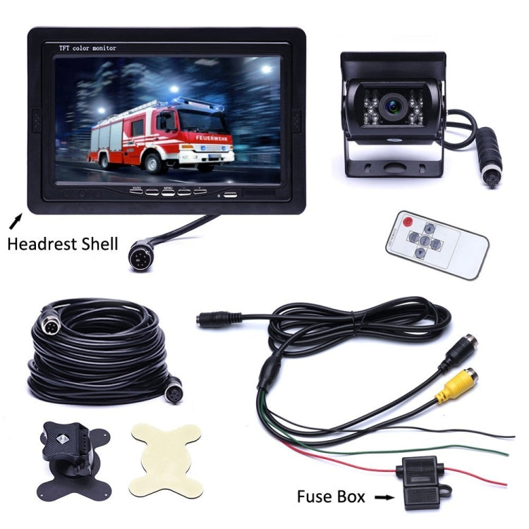 F0505 7 inch HD Car 18 IR LEDs Backup Camera Rearview Mirror Monitor, with 10m Cable, Single Camera – Waterproof