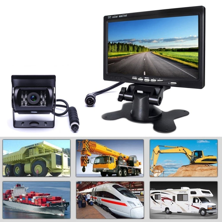 F0505 7 inch HD Car 18 IR LEDs Backup Camera Rearview Mirror Monitor, with 10m Cable, Single Camera – Waterproof