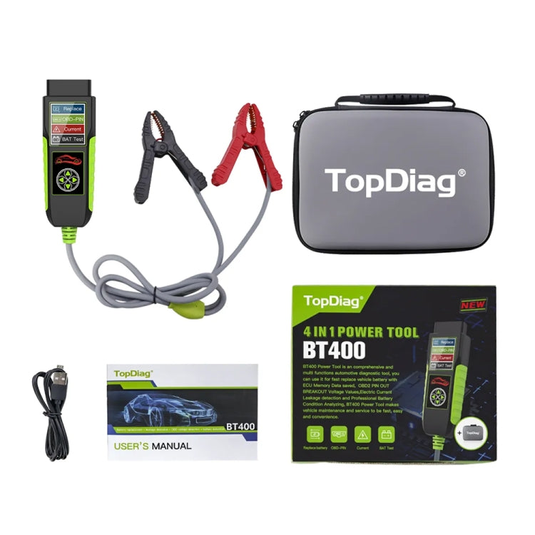 TopDiag BT400 4 in 1 Car Battery Intelligent Analyzer Diagnostic Instrument, TopDiag BT400 – Durable Build, Easy to Use