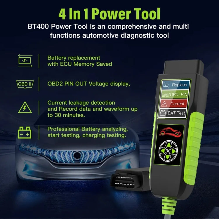 TopDiag BT400 4 in 1 Car Battery Intelligent Analyzer Diagnostic Instrument, TopDiag BT400 – Durable Build, Easy to Use