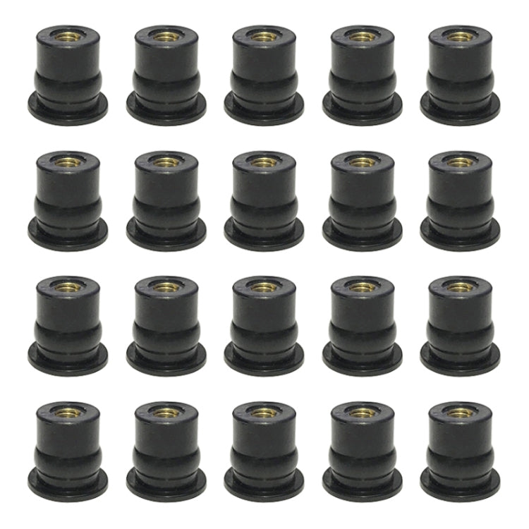 20 in 1 M6 Universal Motorcycle Windshield Brass Nuts, M6 M6