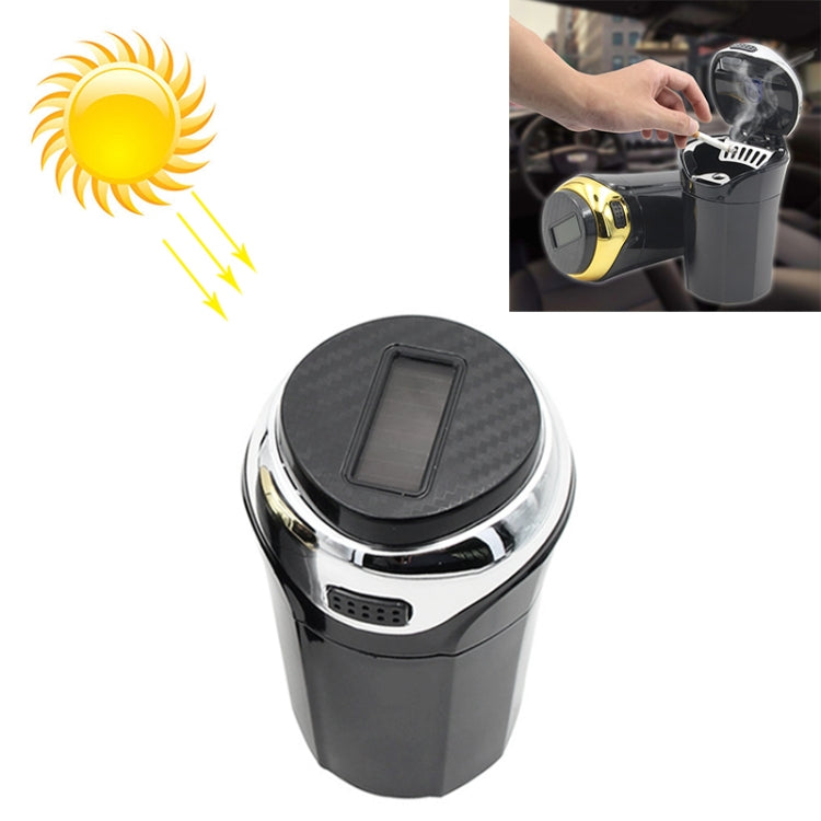 N12B Car Creative Ashtray Solar Power With Light And Cover Car Supplies, N12B – Durable Build, Easy to Use N12B Silver