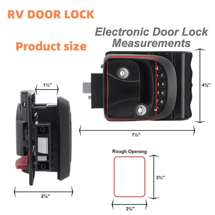 RV Intelligent Remote Control Electronic Password Lock RV Door Lock Modification Accessories, D Type