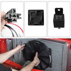 Car 12V 40A 175-185 Degree Thermostat Dual Electric Cooling Fan Wiring Relay Sensor Kit, Electric Cooling Fan Wiring Relay