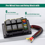 24V 5 Pin Car 6 Slots Waterproof Relay Fuse Box with Cable, 24V 5 Pin – Waterproof