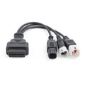 Motorcycle OBD II 3 Pin + 4 Pin + 6 Pin to 16 Pin Adapter Cable for Honda / Yamaha – Durable Build, Easy to Use, For Honda / Yamaha (Black) For Honda Yamaha (Black)