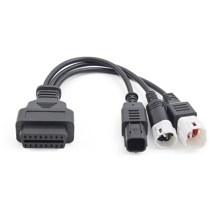 Motorcycle OBD II 3 Pin + 4 Pin + 6 Pin to 16 Pin Adapter Cable for Honda / Yamaha – Durable Build, Easy to Use, For Honda / Yamaha (Black) For Honda Yamaha (Black)