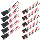 10pcs 3P Car Waterproof Plug Car Connector Plug-In, Length：10cm, 4P – Waterproof 4P