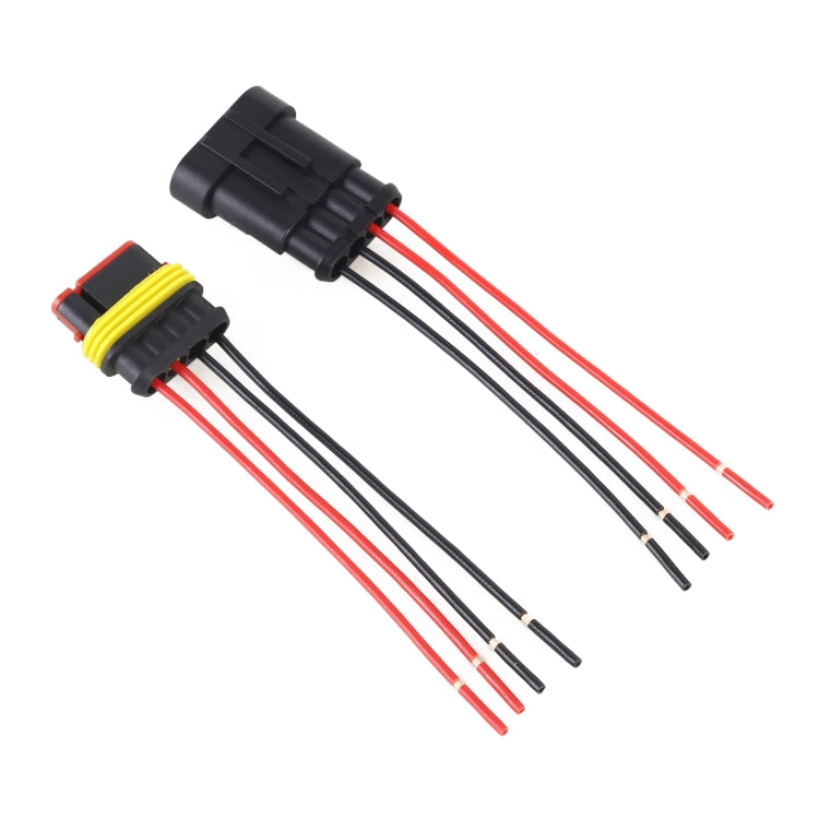 10pcs 3P Car Waterproof Plug Car Connector Plug-In, Length：10cm, 4P – Waterproof