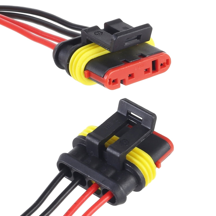 10pcs 3P Car Waterproof Plug Car Connector Plug-In, Length：10cm, 4P – Waterproof