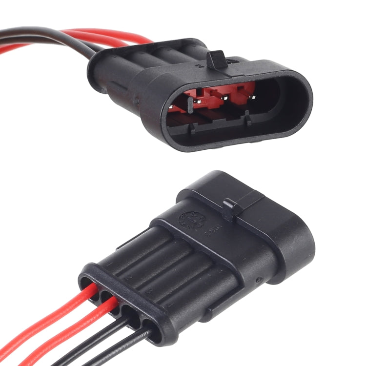 10pcs 3P Car Waterproof Plug Car Connector Plug-In, Length：10cm, 4P – Waterproof