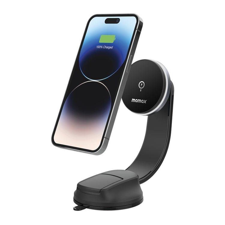MOMAX CM25B Magnetic Wireless Charger Car Suction Cup Phone Holder, CM25B – Magnetic, Wireless Charging, TPU