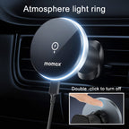 MOMAX CM25B Magnetic Wireless Charger Car Suction Cup Phone Holder, CM25B – Magnetic, Wireless Charging, TPU