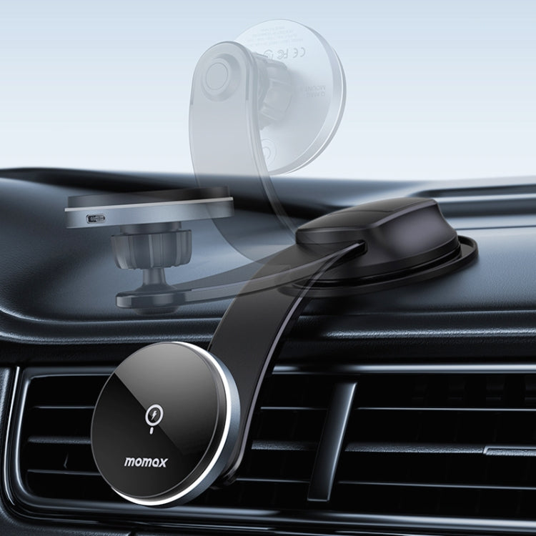 MOMAX CM25B Magnetic Wireless Charger Car Suction Cup Phone Holder, CM25B – Magnetic, Wireless Charging, TPU