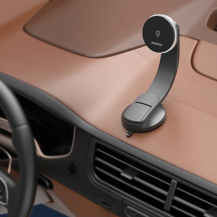 MOMAX CM25B Magnetic Wireless Charger Car Suction Cup Phone Holder, CM25B – Magnetic, Wireless Charging, TPU