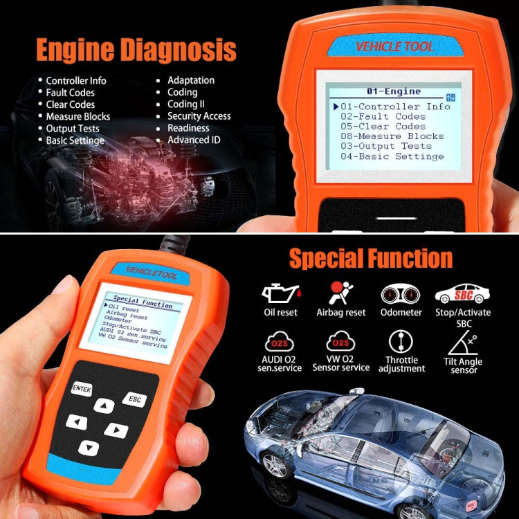 VAG506M Car Mini Code Reader OBD2 Fault Detector Diagnostic Tool, Southern European Version, VAG506M , Southern European Version – TPU