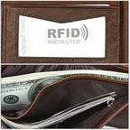 8020 Horizontal Retro Crazy Horse Texture Leather Anti-magnetic RFID Wallet Clutch Bag for Men, with Card Slots, 8020 Black, 8020 Coffee, 8020 Yellowish-brown