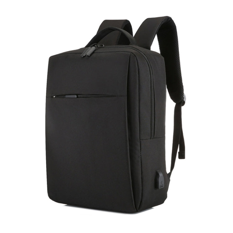 POFOKO Large-capacity Waterproof Oxford Cloth Business Casual Backpack with External USB Charging Design for 15.6 inch Laptops – Waterproof Black