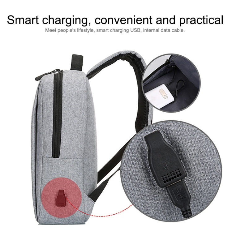 POFOKO Large-capacity Waterproof Oxford Cloth Business Casual Backpack with External USB Charging Design for 15.6 inch Laptops – Waterproof
