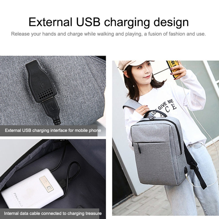 POFOKO Large-capacity Waterproof Oxford Cloth Business Casual Backpack with External USB Charging Design for 15.6 inch Laptops – Waterproof