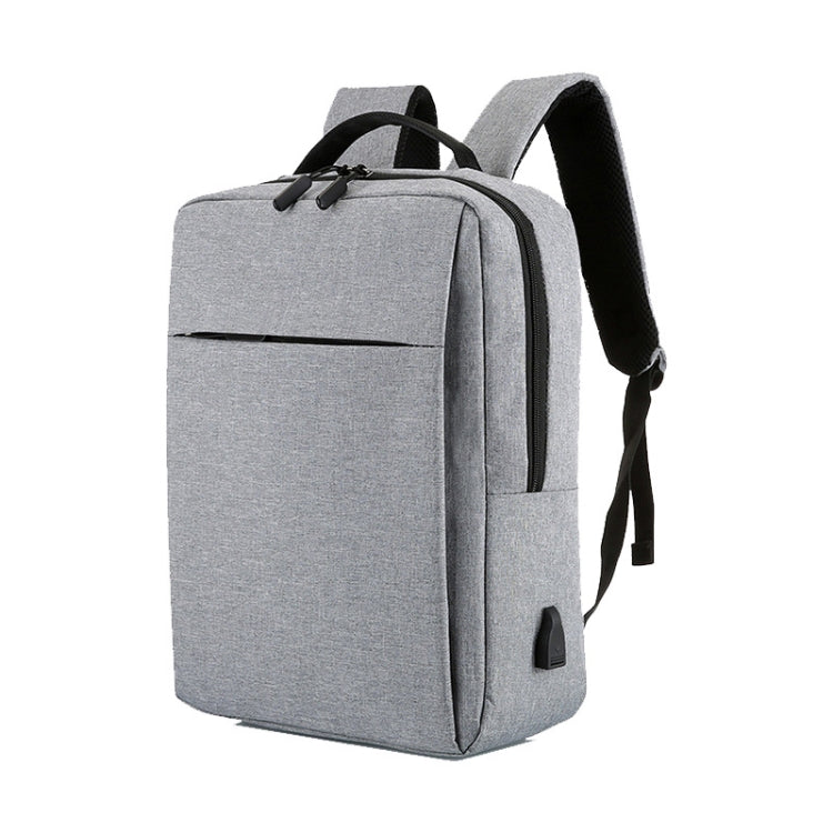 POFOKO Large-capacity Waterproof Oxford Cloth Business Casual Backpack with External USB Charging Design for 15.6 inch Laptops – Waterproof Grey