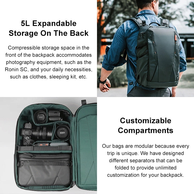 PGYTECH P-CB-020 2 in 1 Waterproof Shockproof Outdoor Dual Shoulders Backpack + Single Shoulder Bag, P-CB-020 – Shockproof, Waterproof, Wear-resistant