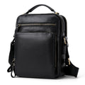6028 Multifunctional Fashion Top-grain Leather Messenger Bag Casual Men Shoulder Bag Black