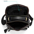 6028 Multifunctional Fashion Top-grain Leather Messenger Bag Casual Men Shoulder Bag