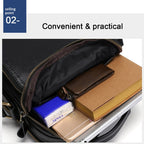 6028 Multifunctional Fashion Top-grain Leather Messenger Bag Casual Men Shoulder Bag
