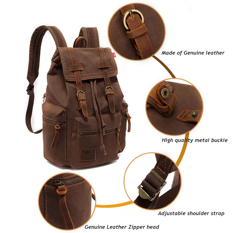 AUGUR 1039 Large Student Retro Canvas Backpack Shoulders Laptop Bag, 1039 Large