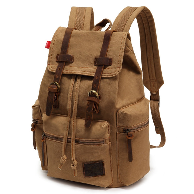 AUGUR 1039 Large Student Retro Canvas Backpack Shoulders Laptop Bag, 1039 Large 1039 Large Khaki