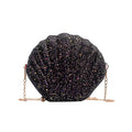 Shell Shape Fashion Sequined Single Shoulder Crossbody Bag Black