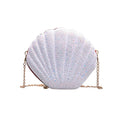 Shell Shape Fashion Sequined Single Shoulder Crossbody Bag – Durable Build, Easy to Use White