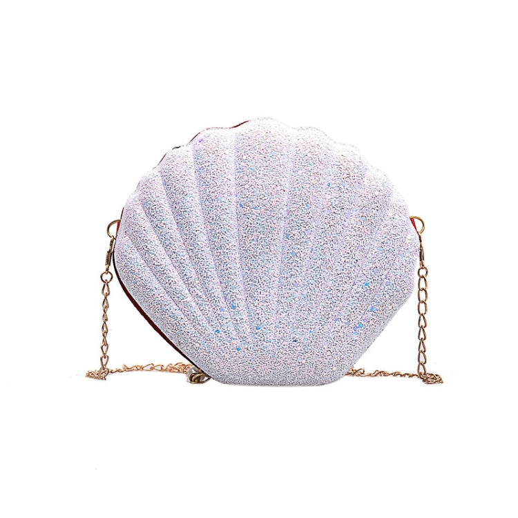 Shell Shape Fashion Sequined Single Shoulder Crossbody Bag – Durable Build, Easy to Use White