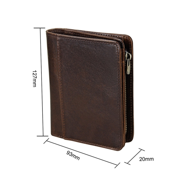 8231 Antimagnetic RFID Men Fashion Crazy Horse Textyure Genuine Leather Wallet Card Bag – Magnetic, Leather