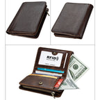 8231 Antimagnetic RFID Men Fashion Crazy Horse Textyure Genuine Leather Wallet Card Bag – Magnetic, Leather