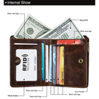 8231 Antimagnetic RFID Men Fashion Crazy Horse Textyure Genuine Leather Wallet Card Bag – Magnetic, Leather