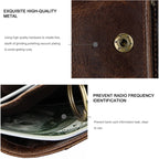 8231 Antimagnetic RFID Men Fashion Crazy Horse Textyure Genuine Leather Wallet Card Bag – Magnetic, Leather