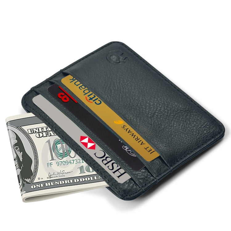 XIAO YUAN XIANG Cowhide Leather Pocket 6 Card Sleeve Wallet Coin Purse Card Holder, Size: 10.7cm x8.7cm, Random Color Delivery, 6 Card Sleeve 6 Card Sleeve