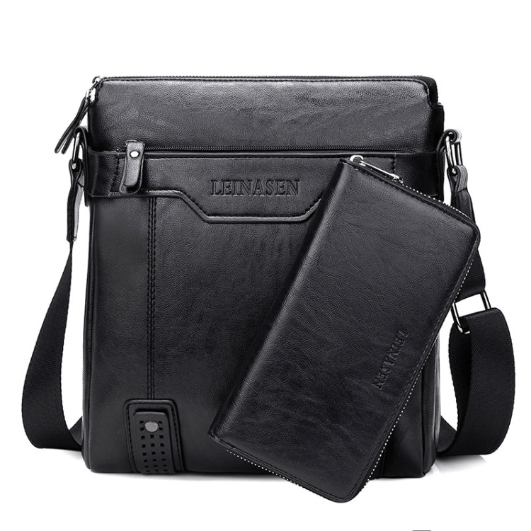 WEIXIER 15036 Multifunctional Men Business Messenger Bag Single Shoulder Bag with Handbag Black