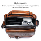 WEIXIER 8642 Men Business Retro PU Leather Handbag Crossbody Bag, 26 x 22 x 8cm