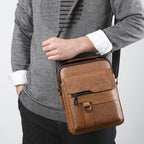 WEIXIER 8642 Men Business Retro PU Leather Handbag Crossbody Bag, 26 x 22 x 8cm