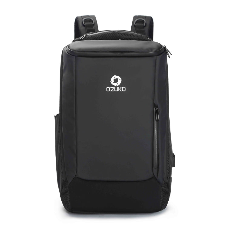Ozuko 9060 Large Capacity Waterproof USB Outdoor Shoulder Backpack, Size: Large, 33x21x53cm Black